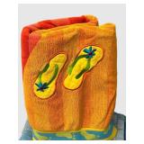 Beach Towels including Orange Flip-Flop Embroidery Design Set
