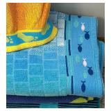 Beach Towels including Orange Flip-Flop Embroidery Design Set