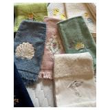 Embroidered Towels Set - Duck & Bunny Motifs with Seashell Embroidery