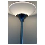 Twin-Head Floor Lamp Set - Satin Nickel Finish - White Bowl Shades (Lot of 2)