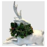 Christmas Decor including Deer,  Lantern & Ornament Display Container