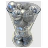 Christmas Decor including Deer,  Lantern & Ornament Display Container