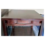 End Table - Dark Wood Finish & Lower Shelf