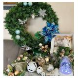 Blue & Silver Christmas Decor Set including Holiday Heirlooms Ornaments