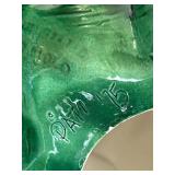 Ceramic Christmas Trees - Green with Multicolor Lights (missing base) and White