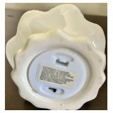 Ceramic Christmas Trees - Green with Multicolor Lights (missing base) and White