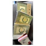 Christmas Decor Lot - Snowman Plush, Decorative Plate & Card Tin Set