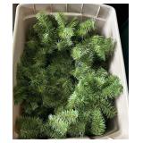 Artificial Christmas Garland with Lights - Green Pine Branches In Plastic Totes