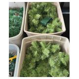 Artificial Christmas Garland with Lights - Green Pine Branches In Plastic Totes