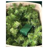 Artificial Christmas Garland with Lights - Green Pine Branches In Plastic Totes