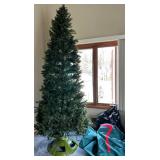 Snow Joe Holiday 360° Rotating Tree Stand with Pre-Lit Artificial Christmas Tree