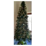 Snow Joe Holiday 360° Rotating Tree Stand with Pre-Lit Artificial Christmas Tree