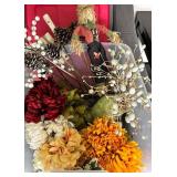 Scarecrow Floral Arrangement - Fall Decor with Pinecones & Gray Berries
