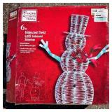 Home Accents Holiday Iridescent Twist LED Snowman Indoor & Outdoor Decoration