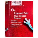Home Accents Holiday Iridescent Twist LED Snowman Indoor & Outdoor Decoration