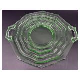 Vintage Jenkins Uranium Glass Plate with Rippled Rim