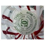 Williams-Sonoma Glass Vases - Red Stripe Swirl Pattern, Set of 3