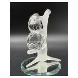 Crystal Miniatures Set - Hibiscus Flower, Teapot, Slot Machine, Penguin & Panda on Frosted Tree