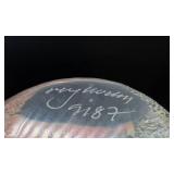 Mats Jonasson Signed Art Glass Hedgehog Sculpture - Textured Clear Glass