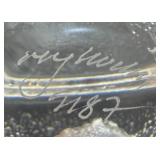 Mats Jonasson Signed Art Glass Hedgehog Sculpture - Textured Clear Glass