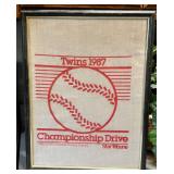 Twins 1987 Championship Drive Homer Hanky Framed Print & Plant