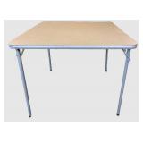 Folding Table & Stackable Chairs Set - Teal Leaf Pattern Upholstery