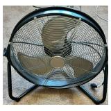Industrial Floor Fan - Black Metal Guard