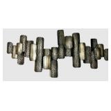 Hammered Metal Wall Sculpture - Abstract Rectangular Panel Arrangement