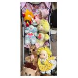 Dolls & Plush Toys in Pink Stroller - Mixed Baby Dolls, Bunny, Bear & More