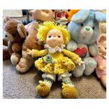 Dolls & Plush Toys in Pink Stroller - Mixed Baby Dolls, Bunny, Bear & More