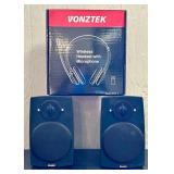 BT782-D Wireless Headset with Mic & Boston Acoustics VR Micro90c Speakers