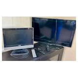 Sharp LC-32D59U LCD TV & Insignia LCDTV with Remotes - 2 TVs & Amazon Fire Stick