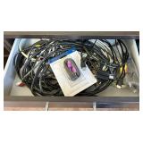 Dark Espresso Wood Sideboard Console with Glass-Front Cabinets & 4-Drawer Center (2 pcs)