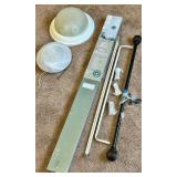 Lewis Hyman Mini Blinds, Curtain Rods and Two Light Fixtures