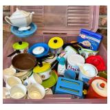 Assorted Toys - Plush Animals & Kitchenware, Dollhouse Furniture