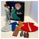 Barbie Vintage 1963 Mattel Carrying Case with Doll and Outfits