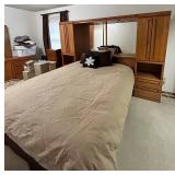 Oak Bedroom Set - Built-In Wardrobe Armoire & Bed Mirror (Lots #232 #233, #234 and #235 are Matching)