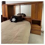 Oak Bedroom Set - Built-In Wardrobe Armoire & Bed Mirror (Lots #232 #233, #234 and #235 are Matching)