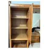 Oak Bedroom Set - Built-In Wardrobe Armoire & Bed Mirror (Lots #232 #233, #234 and #235 are Matching)