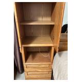 Oak Bedroom Set - Built-In Wardrobe Armoire & Bed Mirror (Lots #232 #233, #234 and #235 are Matching)