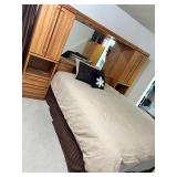 Oak Bedroom Set - Built-In Wardrobe Armoire & Bed Mirror (Lots #232 #233, #234 and #235 are Matching)