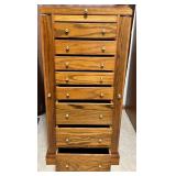 Oak Roll-Top Jewelry Armoire with Mirror (Lots #232 #233, #234 and #235 are Matching)