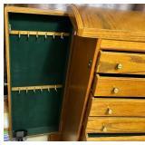 Oak Roll-Top Jewelry Armoire with Mirror (Lots #232 #233, #234 and #235 are Matching)