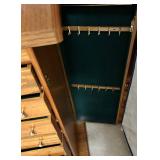 Oak Roll-Top Jewelry Armoire with Mirror (Lots #232 #233, #234 and #235 are Matching)