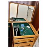 Oak Roll-Top Jewelry Armoire with Mirror (Lots #232 #233, #234 and #235 are Matching)