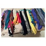 Assorted Scarves Bundle - Lace, Knit & Printed Fabrics in Bright Colors