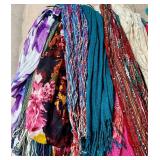 Assorted Scarves Bundle - Lace, Knit & Printed Fabrics in Bright Colors