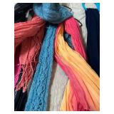 Assorted Scarves Bundle - Lace, Knit & Printed Fabrics in Bright Colors
