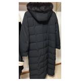 Anne Klein Quilted Coat & Fur Trim Hood - Size S