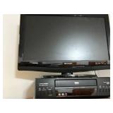 Sharp Flat-Screen TV & RCA DVD Player & 2 Remotes 24"